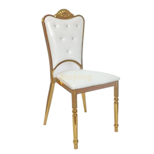 Luxury Chrome Golden Hotel Banquet Restaurant Dining Furniture Wholesale New Design Metal Dining Chairs for Wedding Hotel Banquet