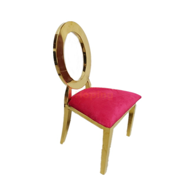 Golden Stainless Steel Kids Chair with Red PU Seat for Wedding Event Banquet Dining Chair