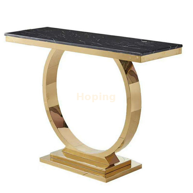 Rectangular Console Table with Marble Top and Stainless Steel Frame for House Hotel Decoration