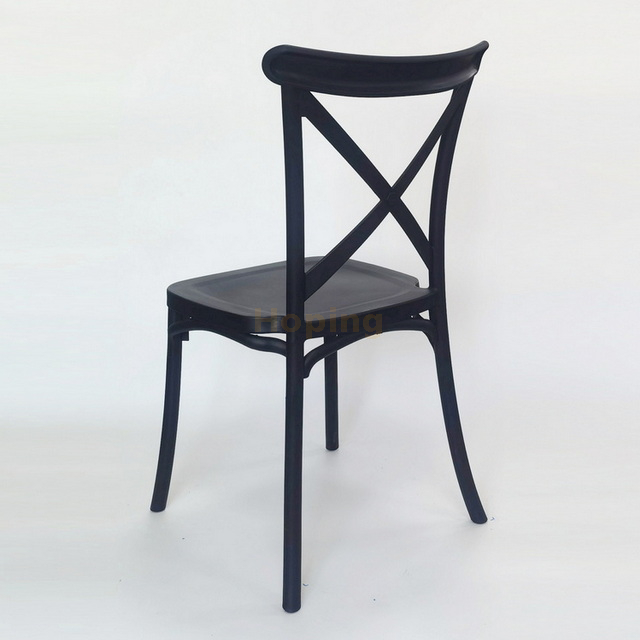 Black Plastic X Back Dining Chair for Restaurant Wedding Banquet Chair Ourdoor Event Chairs