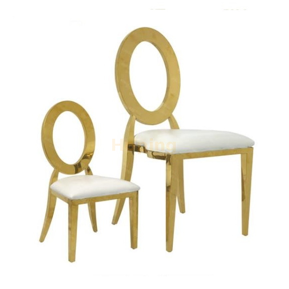 Oval Hollow Back Stainless Steel Chair for Children Kids for Wedding Event Hotel Banquet