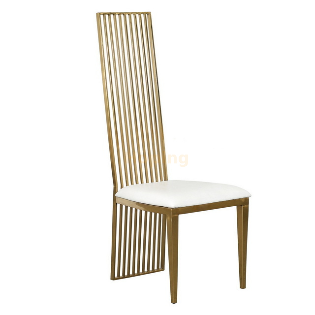 Tubular Design Backrest High Back Stainless Steel Dining Chair for Banquet Wedding Event