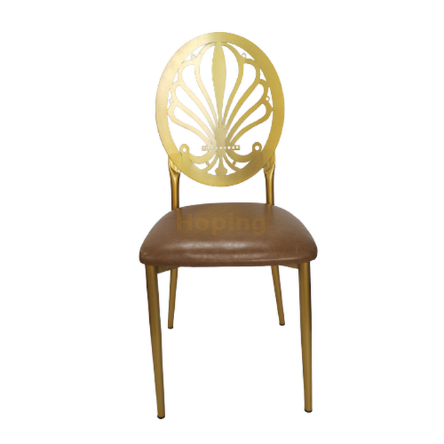  Golden Phoenix Design Back Metal Iron Chameleon Chair for Wedding Event Hotel Banquet Party Dining Chair 