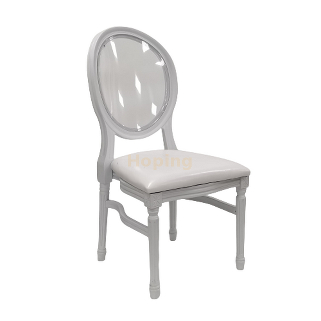Round Acrylic Back Louis Chair Econpomic Plastic Dining Room Chairs Outdoor Event Banquet Chair