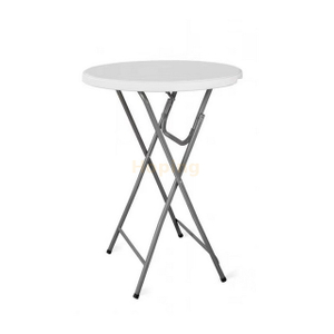 Wholesale Folding Bar Table High Table with Plastic Top and Steel Legs Cocktail Bar Table