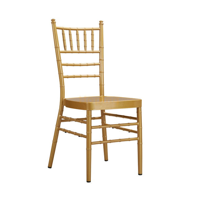 Golden Metal Chiavari Chair for Wedding Event Hotel Banquet Dining Chair 