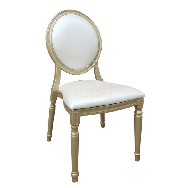 Gold Aluminum Louis Chair Dining Chair for Banquet Wedding Feast