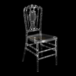 Crown Design Back Clear PC Resin Acylic Chiavari Chair for Wedding Event Hotel Banquet Dining Chair 