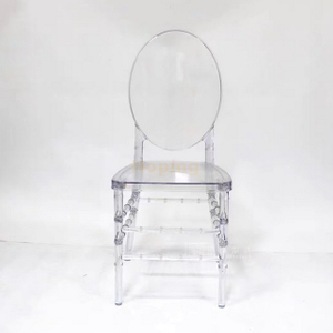 Oval Back Transparent PC Resin Dining Chair for Party Banquet Wedding 