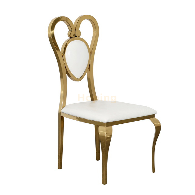 Love Heart Shape Stainless Steel Chair for Restaurant Hotel Dining Room Wedding Event