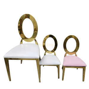 Golden Stainless Steel Chair for Little Boys and Girls for Wedding Event Hotel Banquet Dining Chair