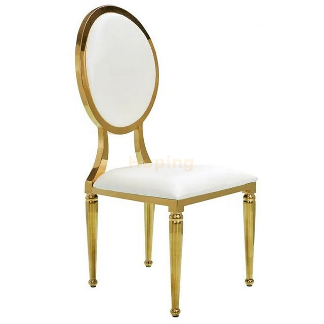 Modern Furniture Round Back Gold Stainless Steel Wedding Dining Chair