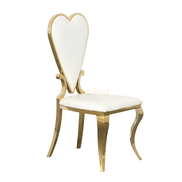 Heart Shape Back Stainless Steel Dining Chair for Restaurant Hotel Wedding Event Banquet