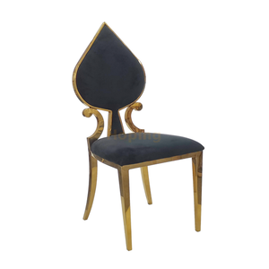 Spade Back Dining Chair with Black Velvet Seat for Restaurant Wedding Event Banquet Hotel Dining Chair 