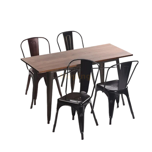 Cheap Restaurant Metal Steel Cafeteria High Back Dining Chair