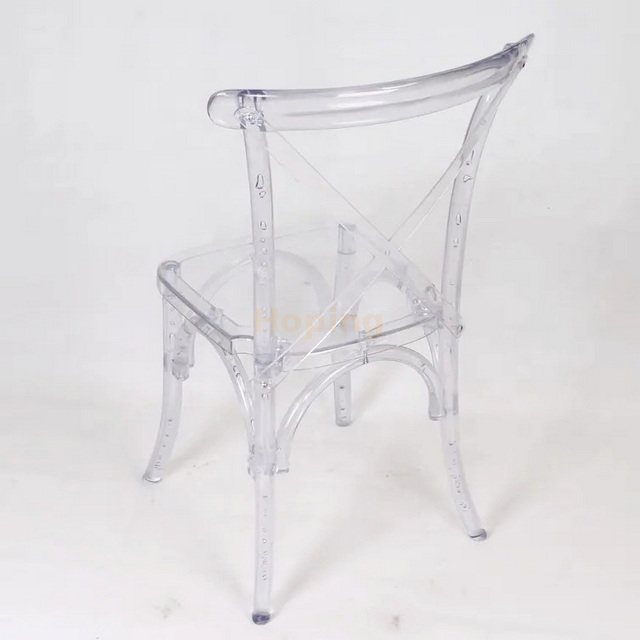 Stackable Acrylic Resin X Back Dining Chair for Restaurant and Banquet
