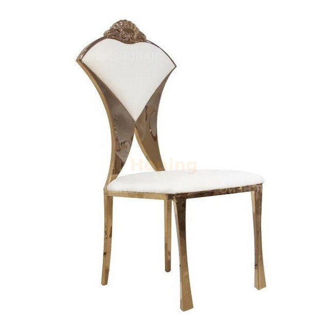 Luxury Golden Stainless Steel Dining Chair for Wedding Event Hotel Banquet Restaurant