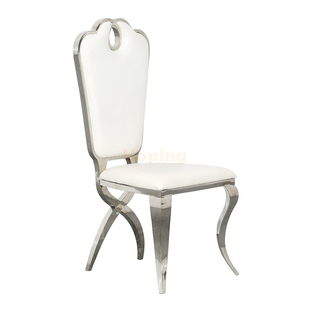 Waterdrop Design Back Silver Stainless Steel Dining Chair Wedding Banquet Chair 