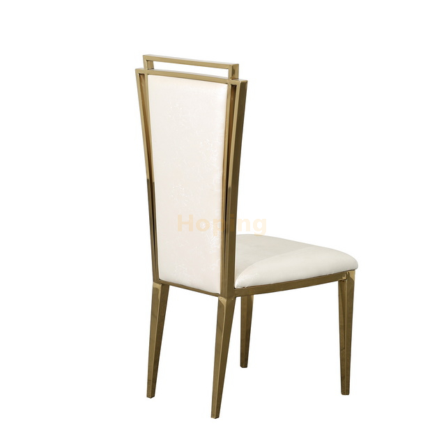 Golden Frame High Back Stainless Steel Restaurant Chair Wedding Chair Banquet Dining Chair