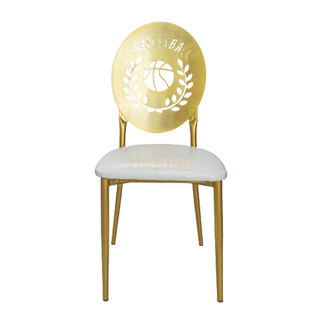  Chrome Golden Round Back Metal Chair for Wedding Event Hotel Banquet Party Dining Chair 