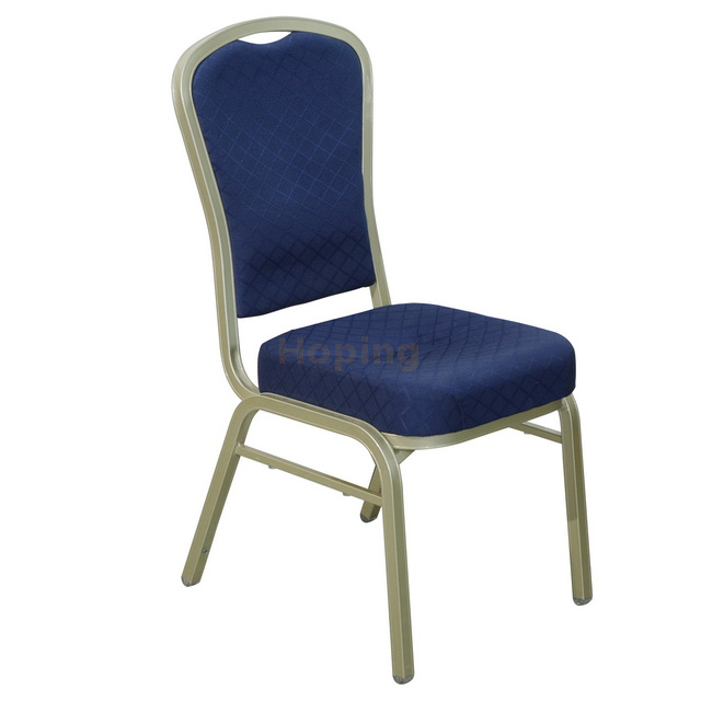 Dark Blue Confortable Stackable Banquet Chair with Aluminum Frame for Banquet Wedding Hotel Furniture