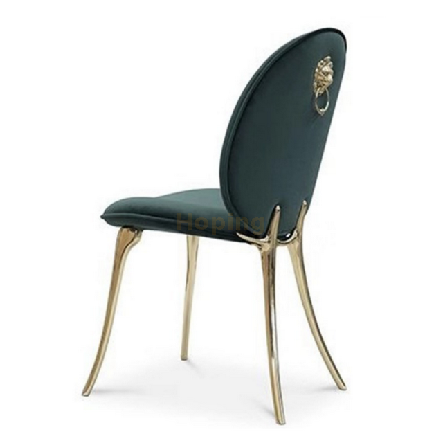 Dark Green Banquet Dining Chair with Golden Stainless Steel Legs for Restaurant Wedding Event