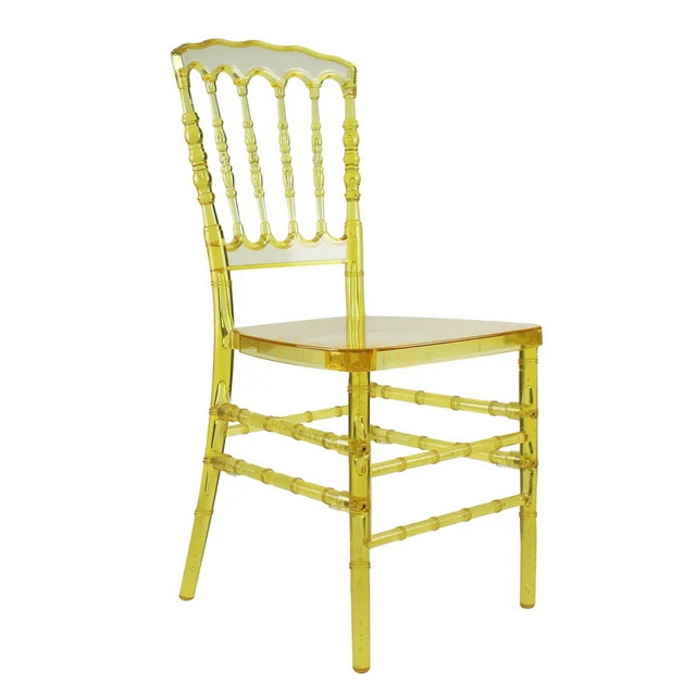 Elegant Transparent Plastic Resin Hotel Banquet Dining Napoleon Chiavari Chair for Wedding