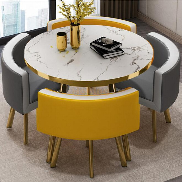 High Quality Modern Round Dining Table Set 4 Seater Living Room Modern Small Dining Table Set