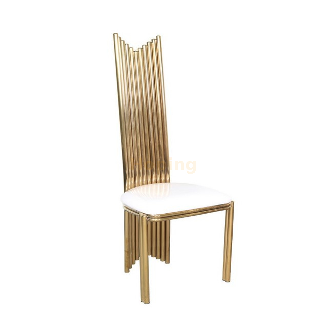 High Quality Outdoor Party Reception Stainless Steel Stackable White Wedding Dining Chairs Modern Luxury Banquet Chair Events