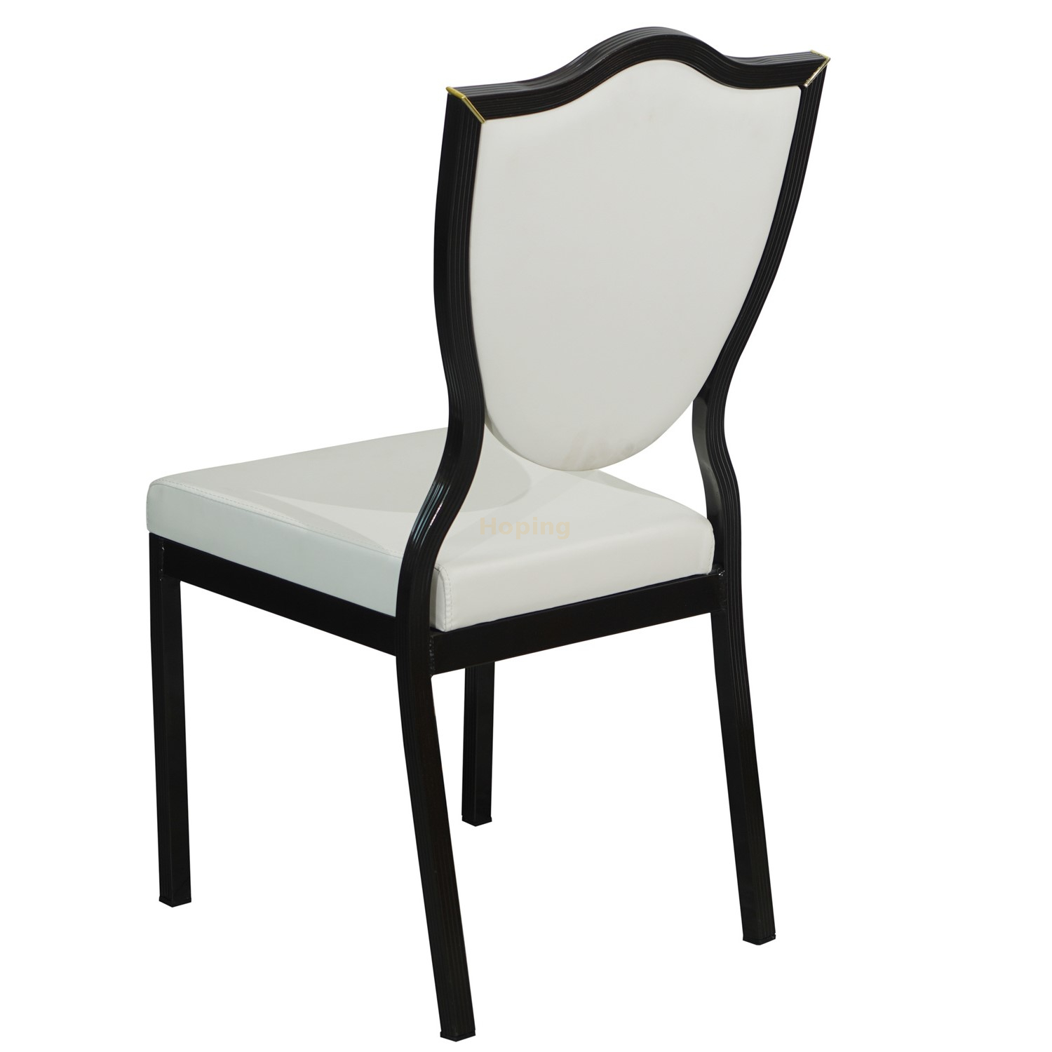 Black Frame and White PU Seat Banquet Chair for Banquet Wedding Feast Dining Chair