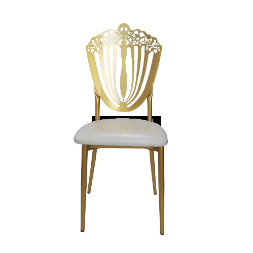 Shiled Shpe Back Chromed Metal Steel Chair for Wedding Event Hotel Banquet Party Dining Chair 