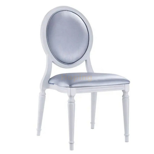 Silver Stackable Event Weeding Hotel Dinning Chair Metal Frame King Louis Chairs