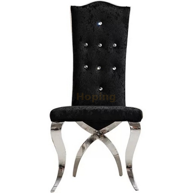  Silver Stainless Steel Dining Chair with High Back for Wedding Event Home Hotel Restaurant Banquet 