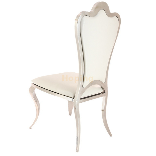 Mountain Shape Back Silver Stainless Steel Dining Chair for Dining Room Hotel Restaurant Banquet Wedding Event