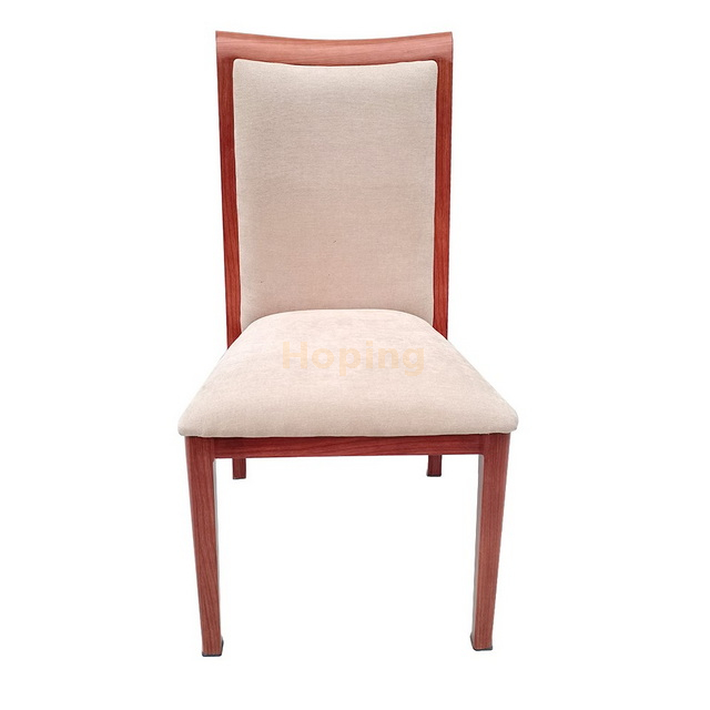 Metal Frame with Wood Grain Design Wedding Chairs Banquet Dining Chairs Hotel Furniture
