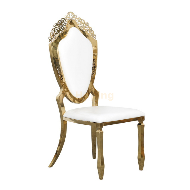 Royal Style Design Stainless Steel Chair for Hotel Restaurant Dining Room Wedding Banquet 