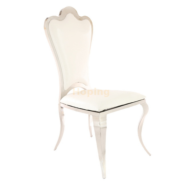 Mountain Shape Back Silver Stainless Steel Dining Chair for Dining Room Hotel Restaurant Banquet Wedding Event