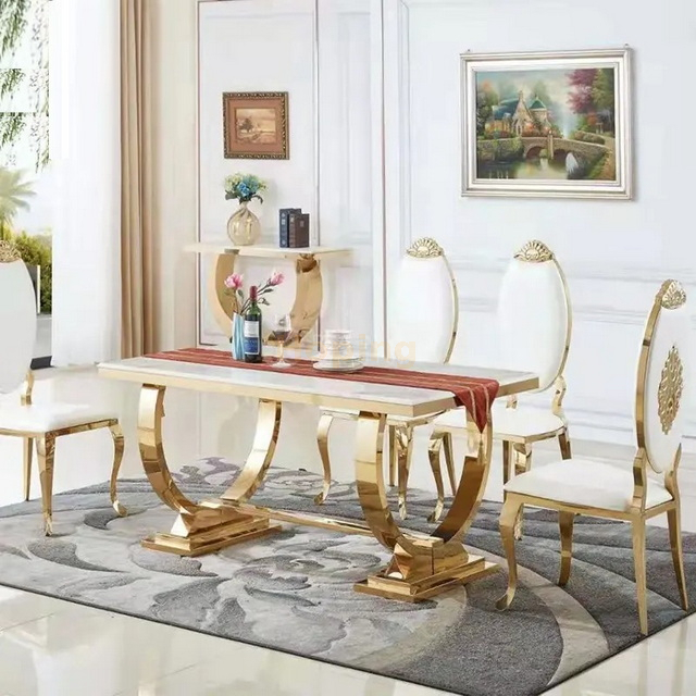 Luxury Dining Table Set 6 Seater Marble Tables for Cafes and Restaurants Tables Dining Room Sets