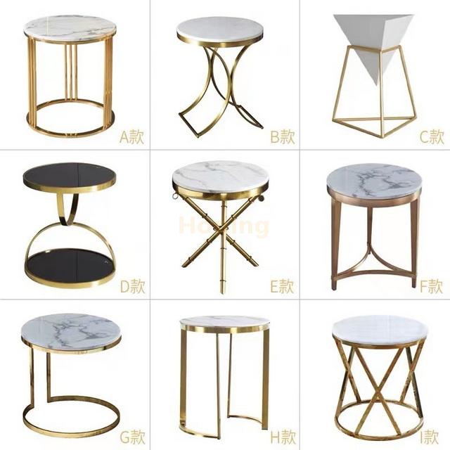 High Stability Classic Design Round Table Gold and White Side Table Coffee Table Corner Table