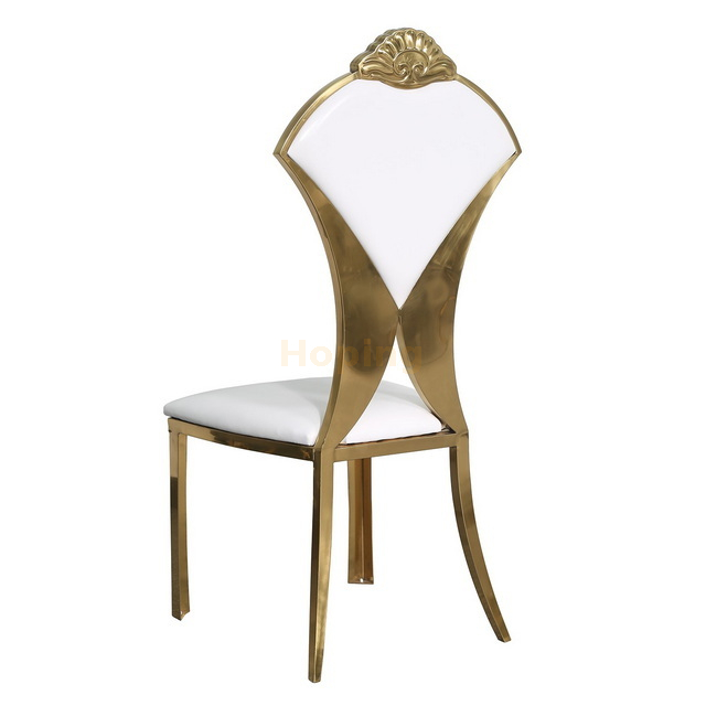 Luxury Golden Stainless Steel Dining Chair for Wedding Event Hotel Banquet Restaurant