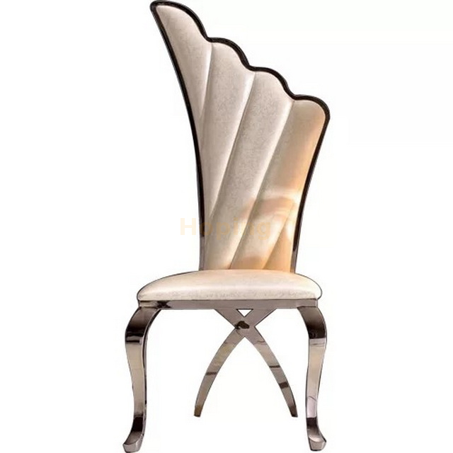 Eagle Wing Shape Back Stainless Steel Dining Chair for Wedding Event Banquet Restaurant 