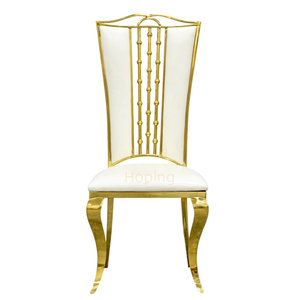 White Gold Wedding Chair Modern Luxury Metal Stainless Steel Hotel Wedding Chair for Event