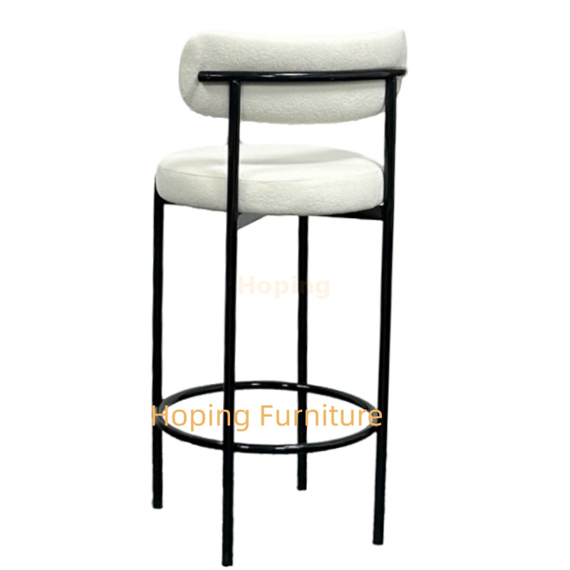 Counter Stool Indoor-Outdoor Black Metal Bar Stools Restaurant Banquet Dining Furniture Metal Bar Chair