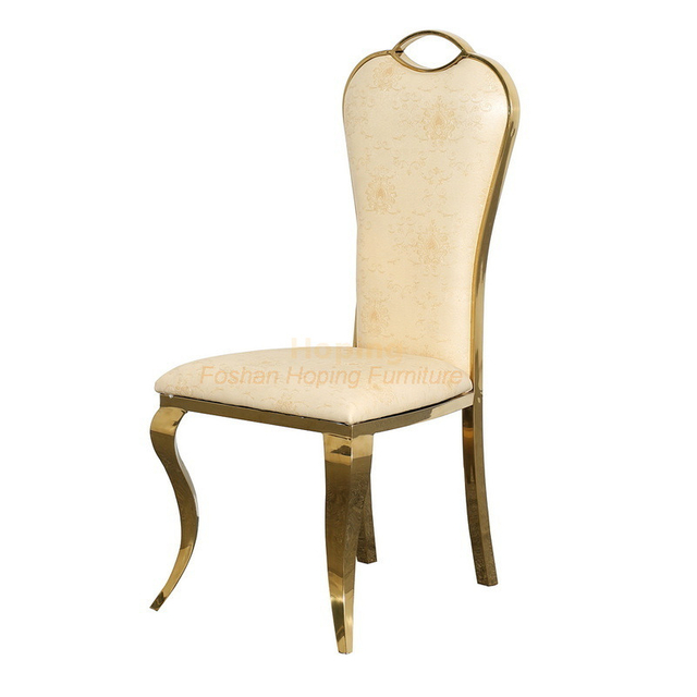 Yellow Grain Leather Senior Modern Banquet Dining Chair for Western Restaurant