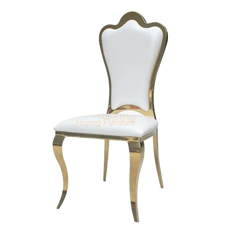 Gold Heart Design Stainless Steel Wedding Chair for Banquet Event Living Room