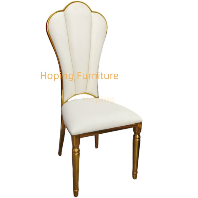 Hopin Furniture Modern Luxury Hotel Flower Shape Design Wedding Restaurant Dining Chairs