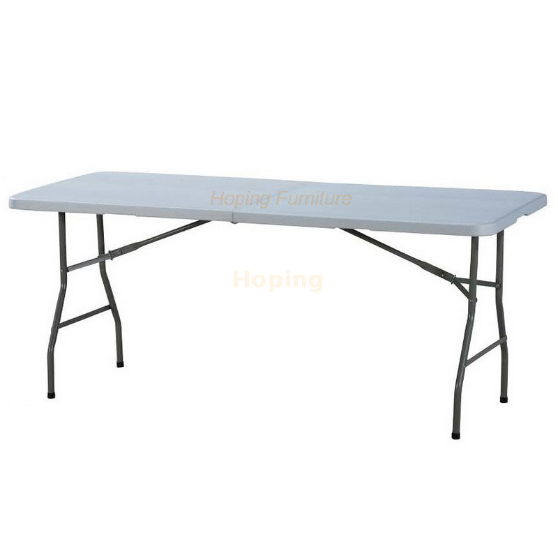 Portable Folding Dining Table Set 4 Seater Wedding Banquet Hotel Trestle Table Folding Plastic Table Foldable Leg Table Folding Furniture for Small Space