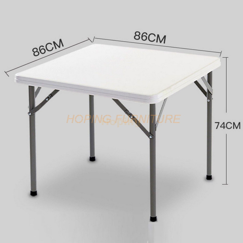 Collapsible Square Round Table with Fireproof PVC Board Top with Multifunctioin for Dining Hall, Restaurant and Meeting