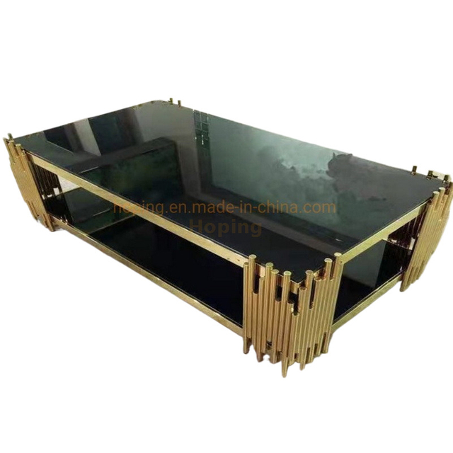 Modern Furniture Living Room Sofa Table / Silver Coffee Table / High Side Table / Stainless Steel Table / Black Glass Coffee Table / Marble Console Table