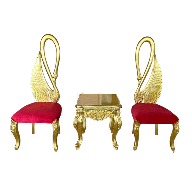 Swan Design High Back Golden Sofa Chair for Wedding Ceremony Hotel Banquet Night Club 